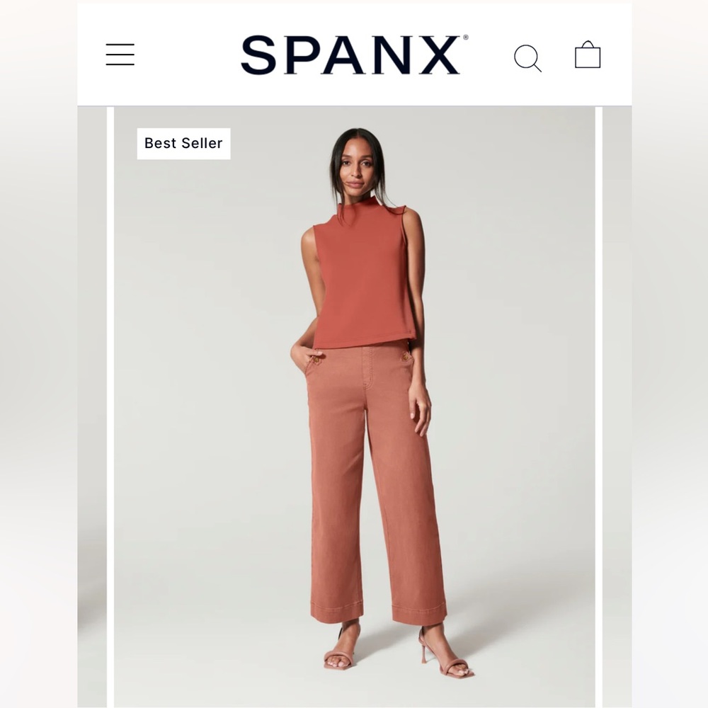 NWT Spanx Stretch Twill Cropped Wide Leg
